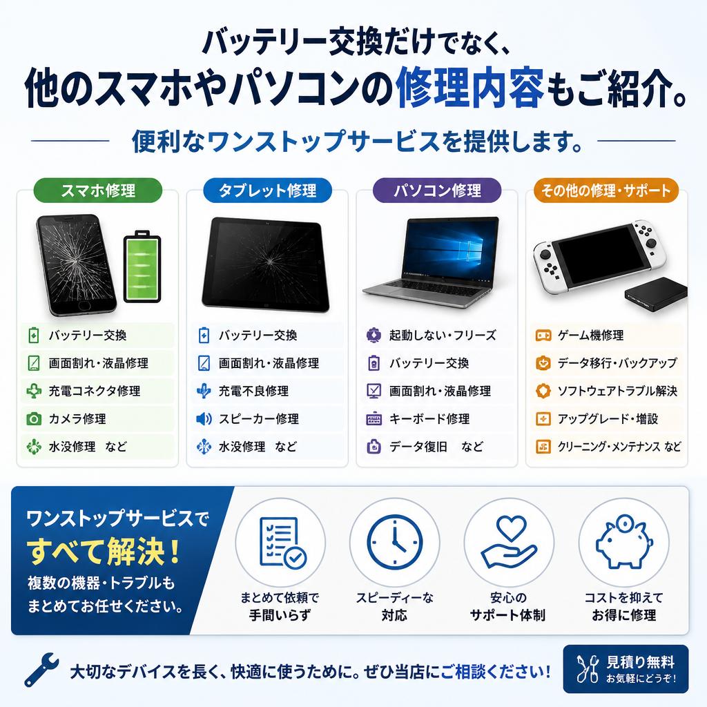 その他のスマホ・パソコン修理サービス