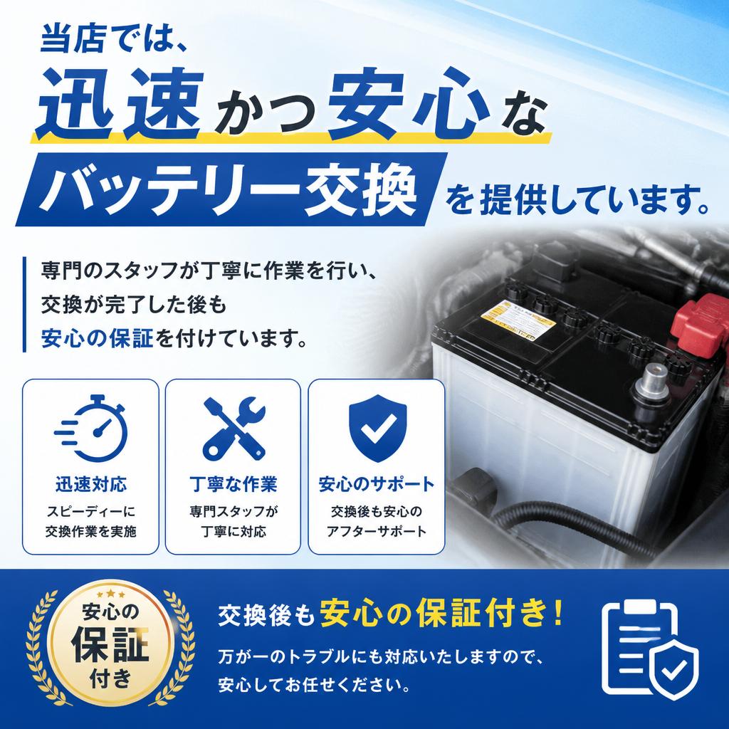 当店のバッテリー交換サービス