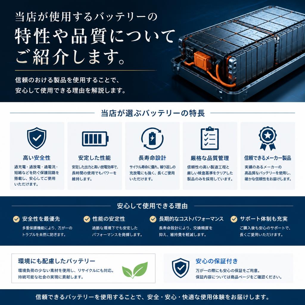 使用するバッテリーの品質