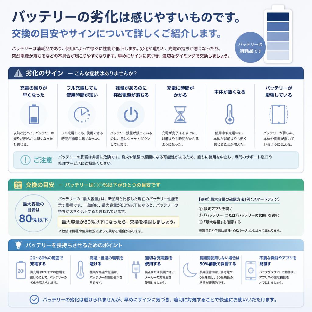 5. 充電が長持ちしないと感じたら