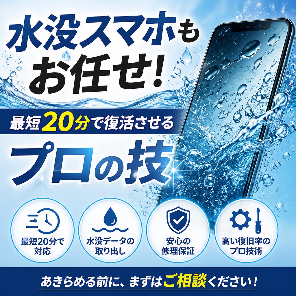 水没スマホもお任せ！最短20分で復活させるプロの技
