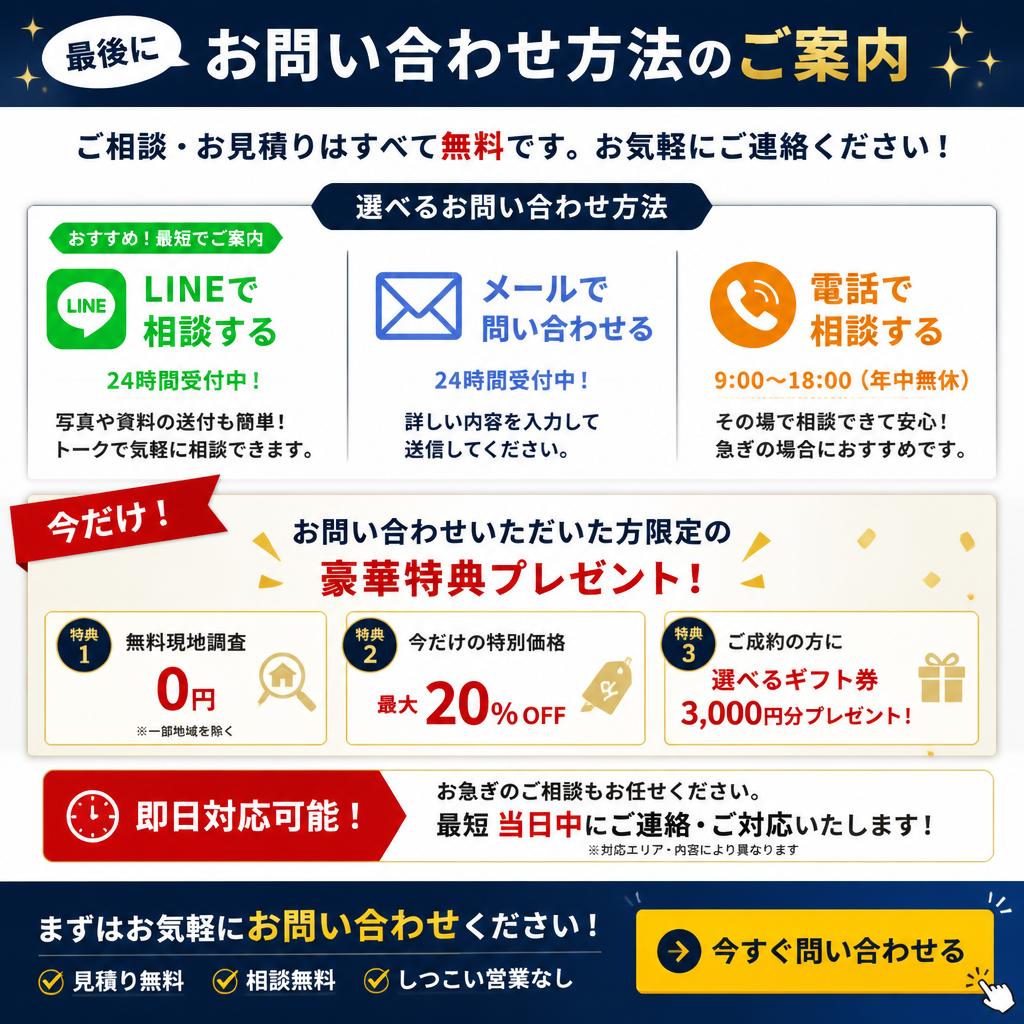 今すぐお問い合わせを！