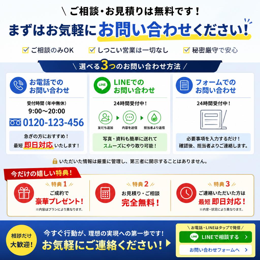 今すぐお問い合わせを！
