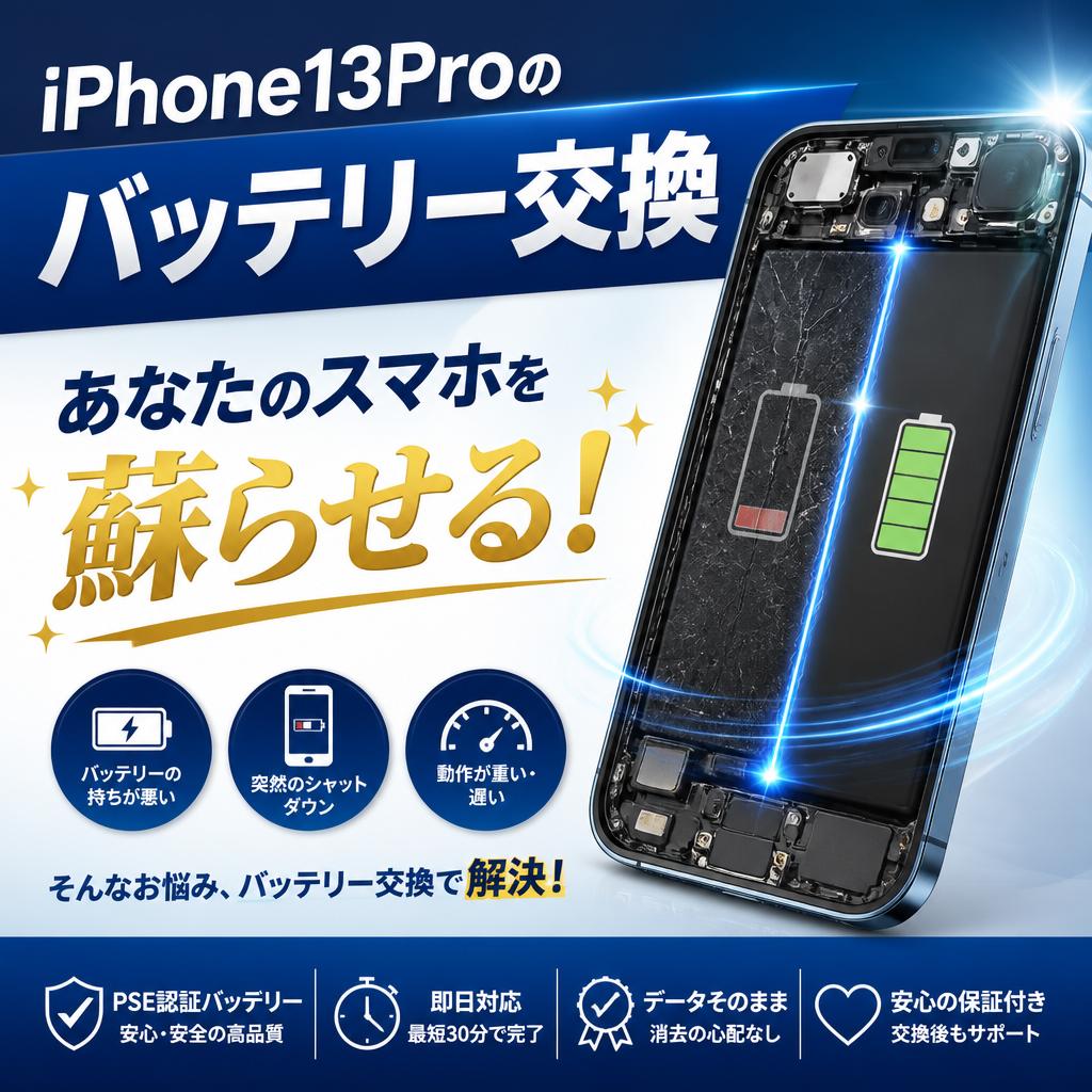iPhone13Proのバッテリー交換、あなたのスマホを蘇らせる！