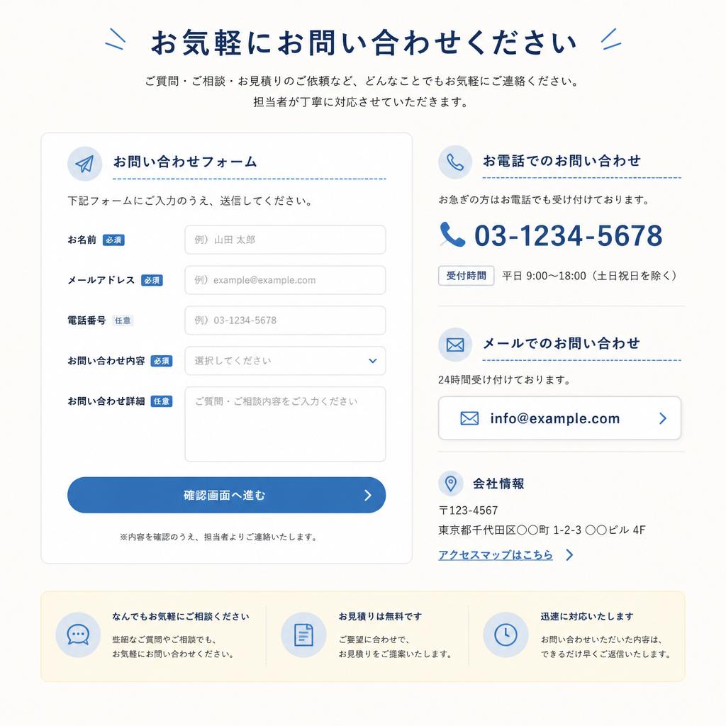 今すぐお問い合わせを！