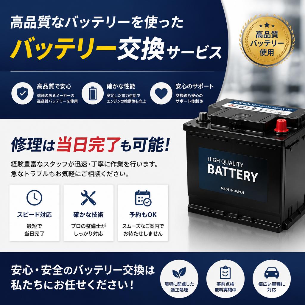 当店のバッテリー交換サービス